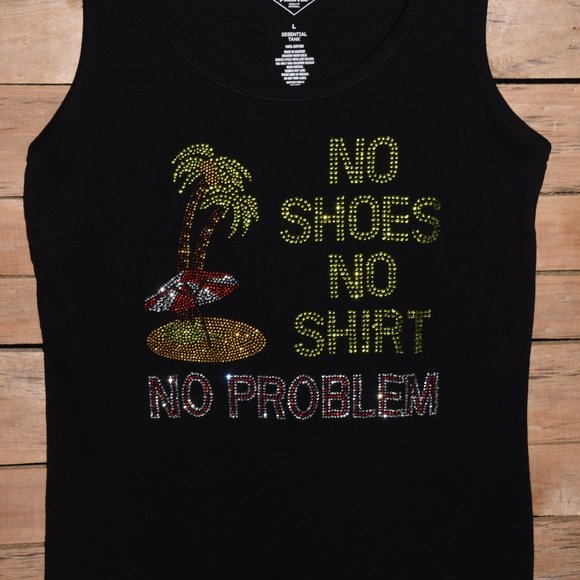 No Shoes Rhinestone tank top - Picture 4 of 7